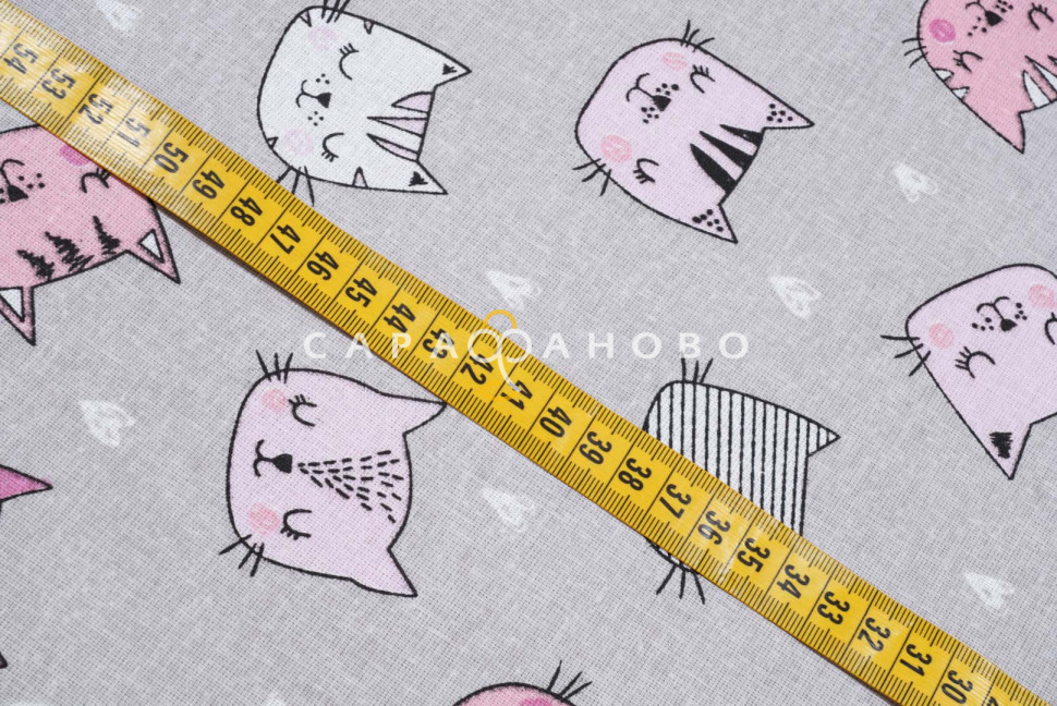 Ткань Бязь 150 см рис. 7273/3 Котики (розовые)
