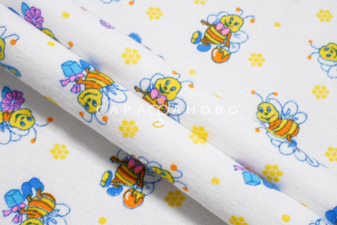 Ткань Фланель 90 см рис. 5089-2 "Пчелки"