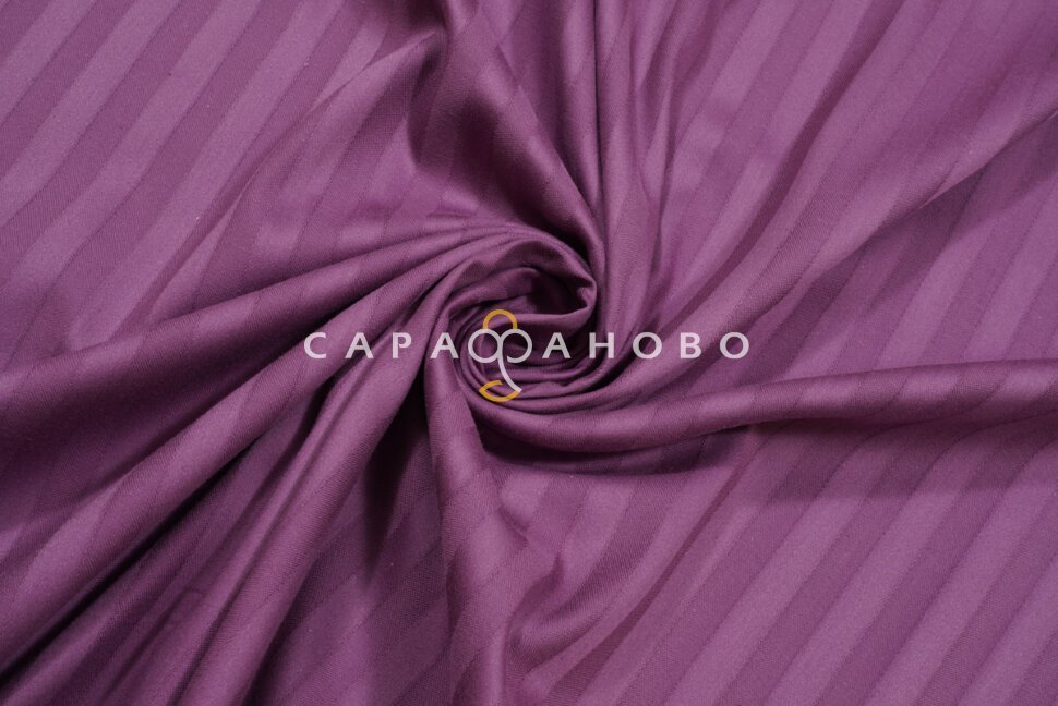 Ткань Страйп-Сатин 240 см рис. 35001 Баклажан (полоса 1х1)