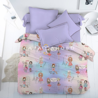 Ткань Перкаль 150 см "Маленькие модницы" рис 13060 вид 1