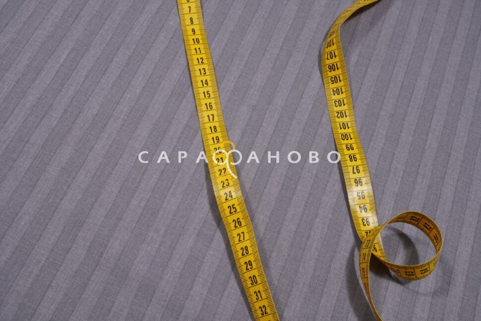 Ткань Поплин-страйп 220 см рис. 12423 вид 2 Серый (1х1)