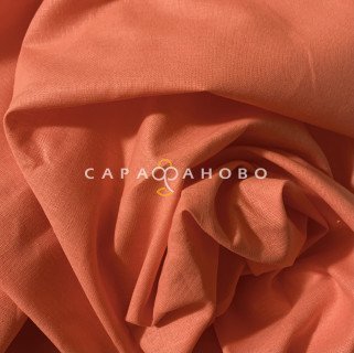 Ткань Полулён 150 см гладкокрашеный Коралл № 113