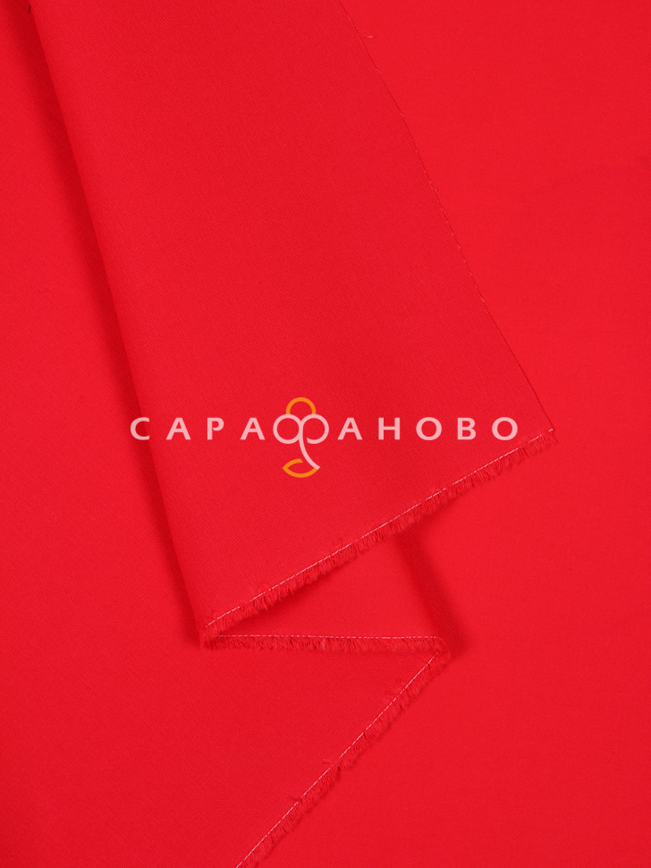 Саржа гладкокрашеная 150 см, 032 Красный 260 +/- 13 г/м2