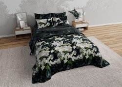 Ткань Поплин 220 см рис Таинственные лилии (компаньон)