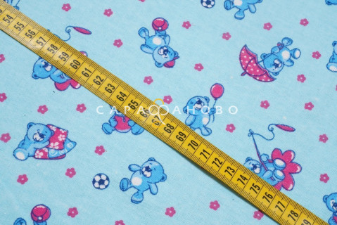 Ткань Фланель 75 см рис. 5192-1 "Крошка мишутка" грунт