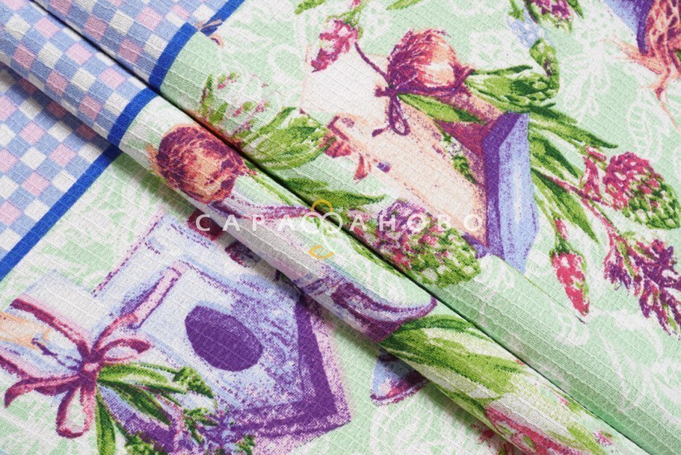 Ткань вафельное полотно (200 гр.) рис 2102 вид 1