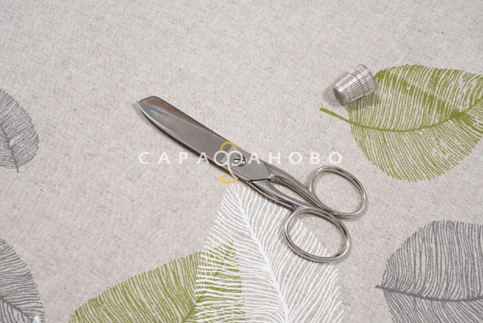 Ткань Полулён п/варёный 150 см 145 гр рис Листопад №2432 вид 2