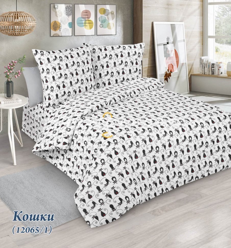 Ткань Бязь 220 см рис. 12065 вид 1 Кошки