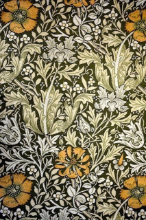 Гобеленовая ткань 175 см. Рис Маки зел.фон 4382