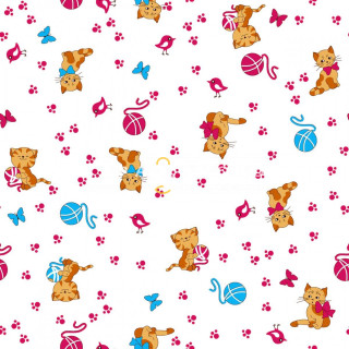 Ткань Фланель детская Пушистые котята 5319 вид 3 б/з