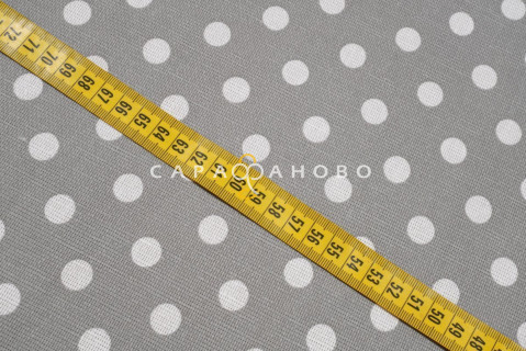 Ткань Рогожка 150 см рис. Крупный горох серый рис. 30098/39