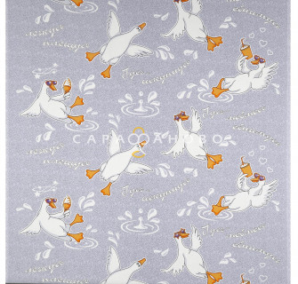 Ткань Вафельное полотно 150 см 160 гр рис Гусь-искупнусь вид 1