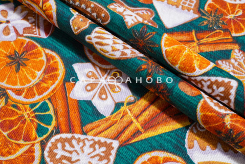 Ткань Рогожка 150 см 155 гр рис. 3050-2 Корица