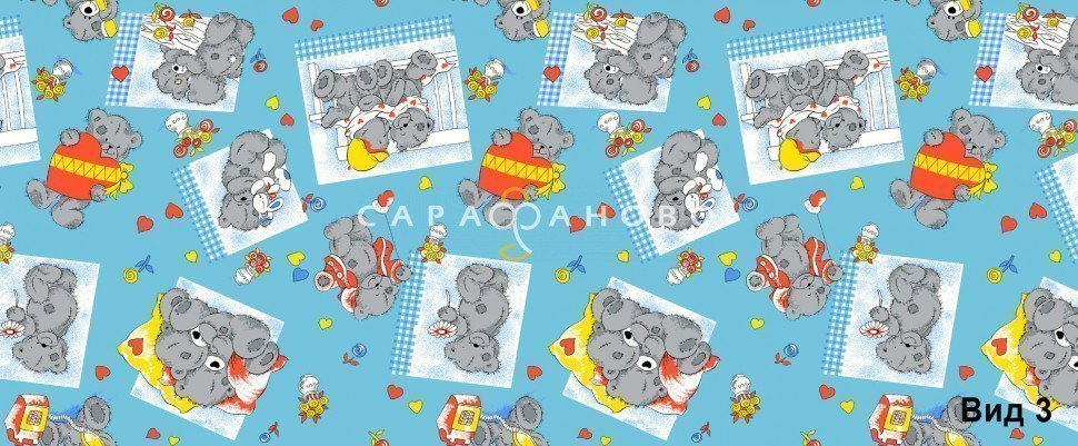 Ткань бязь 150 см детская 100 гр/м2 рис 543 вид 3