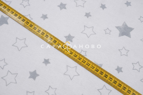 Ткань Фланель 90 см рис. 9465-4 "Звезды" серый