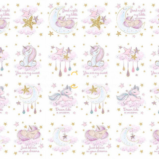 Ткань Перкаль 150 см Unicorns Модель 3 Панели для подушек рис 13251 вид 1