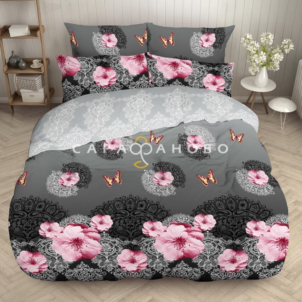 Ткань бязь 220 см рис 3853 Царица ночи