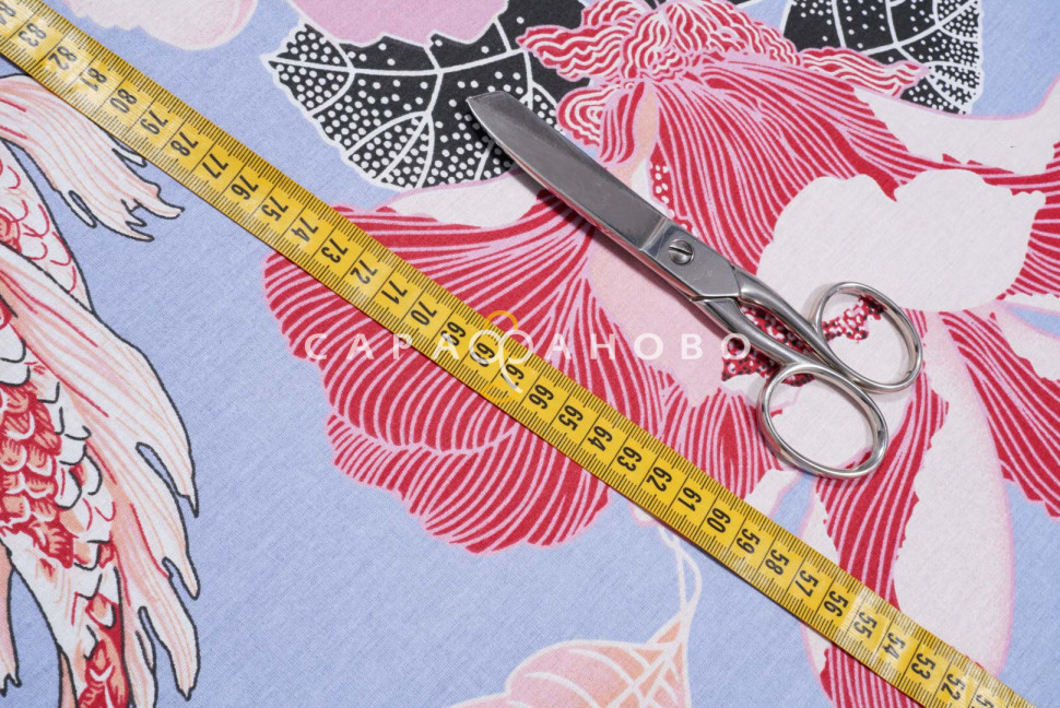 Ткань Поплин 220 см рис. 860-1 Золотой карп (основа)