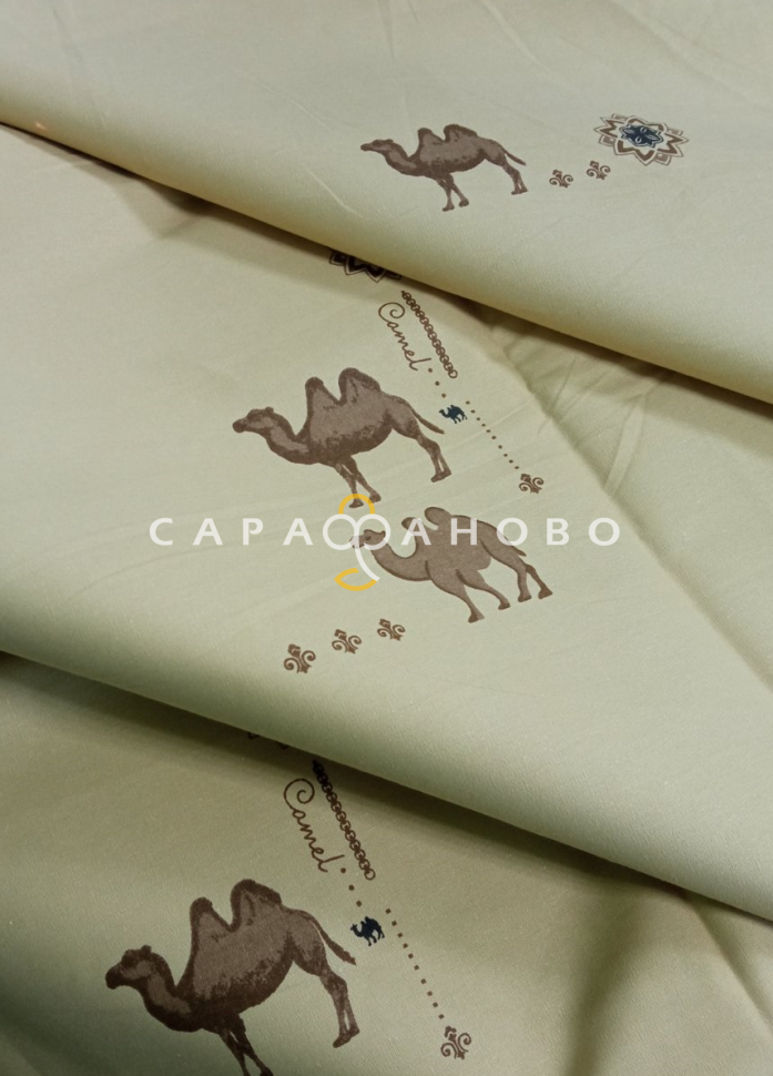 Ткань Тик 100% хлопок 220 см 135 гр диз. Camel 1